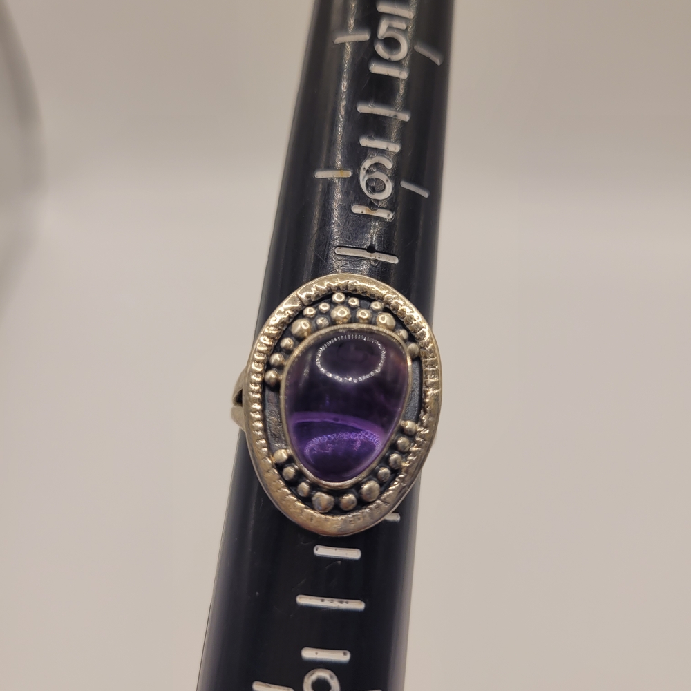 Silver and Purple Women's Ring